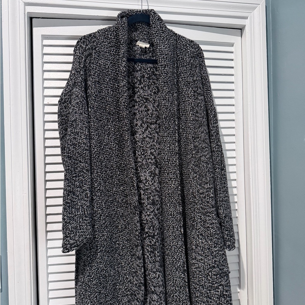 Caslon Black & White Marled Open-Front Cardigan